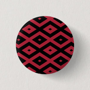 Badge Rond 2,50 Cm Motif en diamant rouge et noir