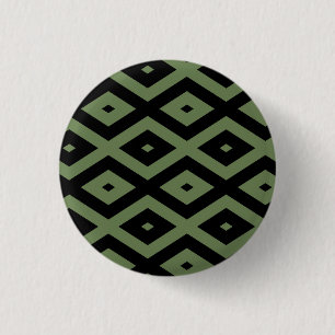 Badge Rond 2,50 Cm Motif en diamant vert olive et noir