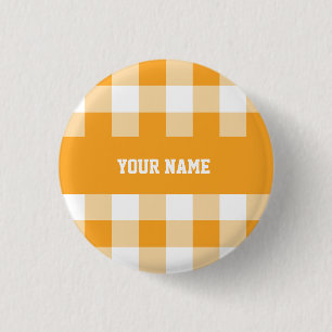 Badge Rond 2,50 Cm Motif En vichy jaune