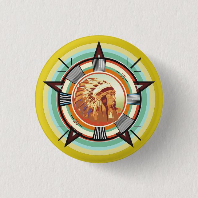 Badge Rond 2,50 Cm Motif indien (Devant)