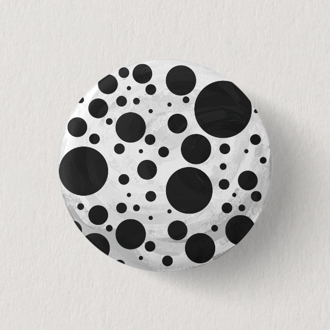 Badge Rond 2,50 Cm Motif Kohl Black Polka (Devant)