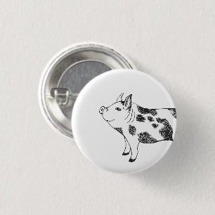Badge Rond 2,50 Cm Motif minimaliste de Cottagecore vintage représent