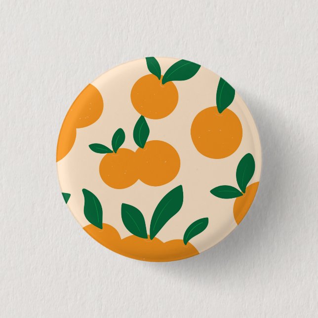 Badge Rond 2,50 Cm Motif Oranges De Fruits Citriques De Style Moderne (Devant)