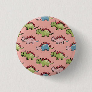 Badge Rond 2,50 Cm Motif transparent de dinosaure mignon