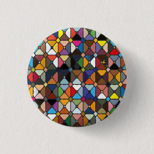 Badge Rond 2,50 Cm Motifs géométriques multicolores aux formes octogo