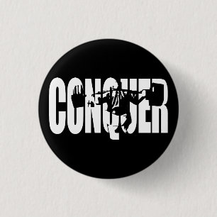 Badge Rond 2,50 Cm Motivation de la construction du corps - CONQUER