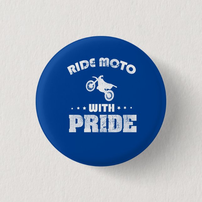 Badge Rond 2,50 Cm Moto de course avec fierté (Devant)
