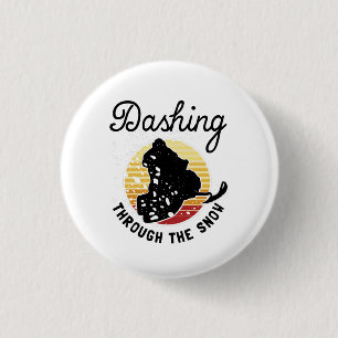 Badge Rond 2,50 Cm Motoneige - Dévaler la neige