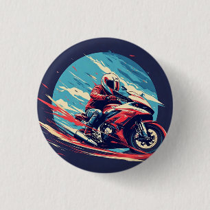 Badge Rond 2,50 Cm Motorcycliste Racing
