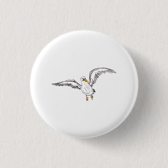 Badge Rond 2,50 Cm Mouette blanche oiseau (Devant)