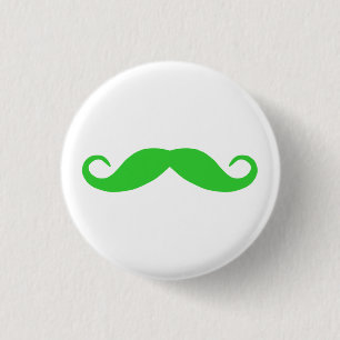 Badge Rond 2,50 Cm Moustache verte à la lime