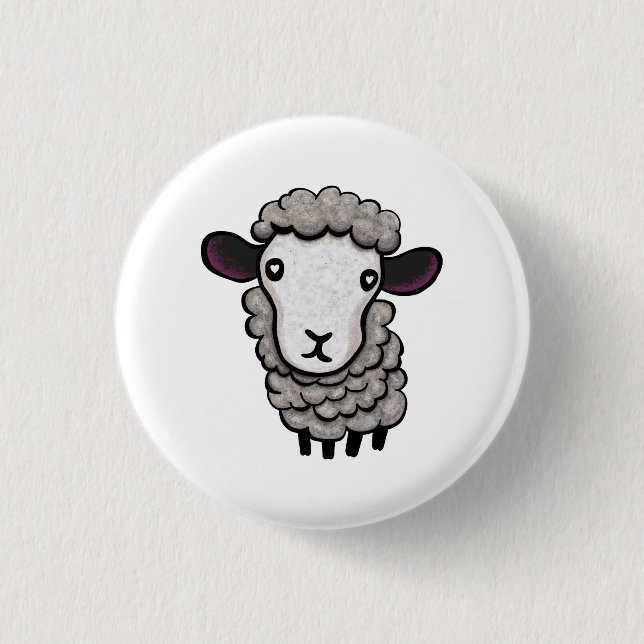 Badge Rond 2,50 Cm Mouton (Devant)