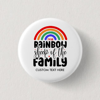 Badge Rond 2,50 Cm MOUTON ARC-EN-CIEL DE LA FAMILLE Drôle Gay