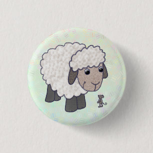 Badge Rond 2,50 Cm Moutons et souris