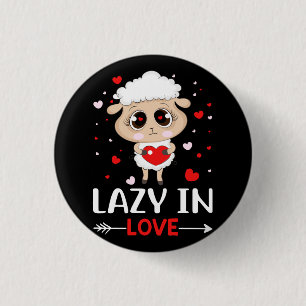 Badge Rond 2,50 Cm Moutons paresseux amoureux pour célibataires de la