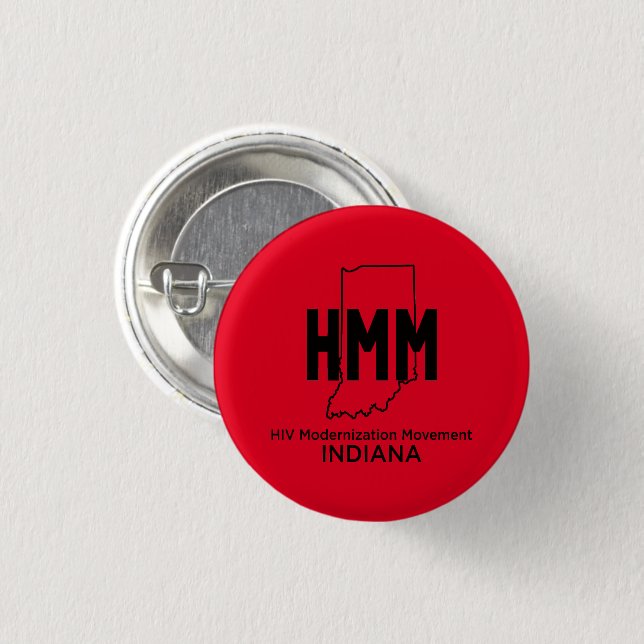 Badge Rond 2,50 Cm Mouvement de modernisation du VIH Indiana (Devant & derrière)