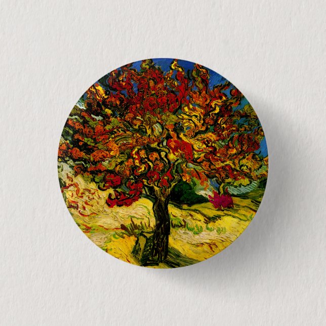 Badge Rond 2,50 Cm Mulberry Tree Van Gogh Art (Devant)