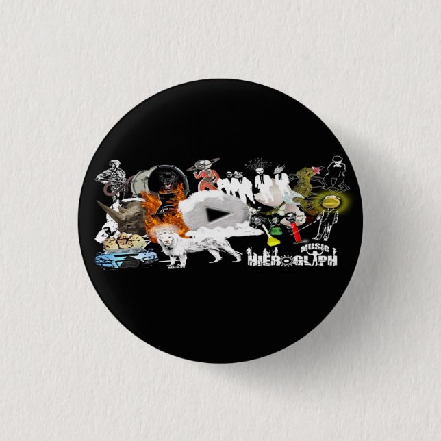 Badge Rond 2,50 Cm Music Hieroglyph (Devant)