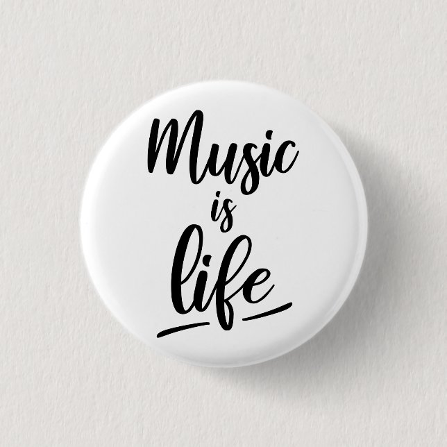 Badge Rond 2,50 Cm Music is life (Devant)
