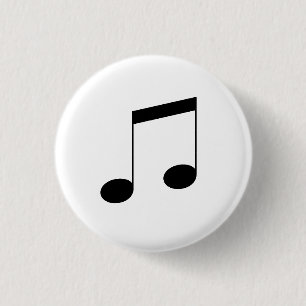 Badge Rond 2,50 Cm Music One Black Beam Note,