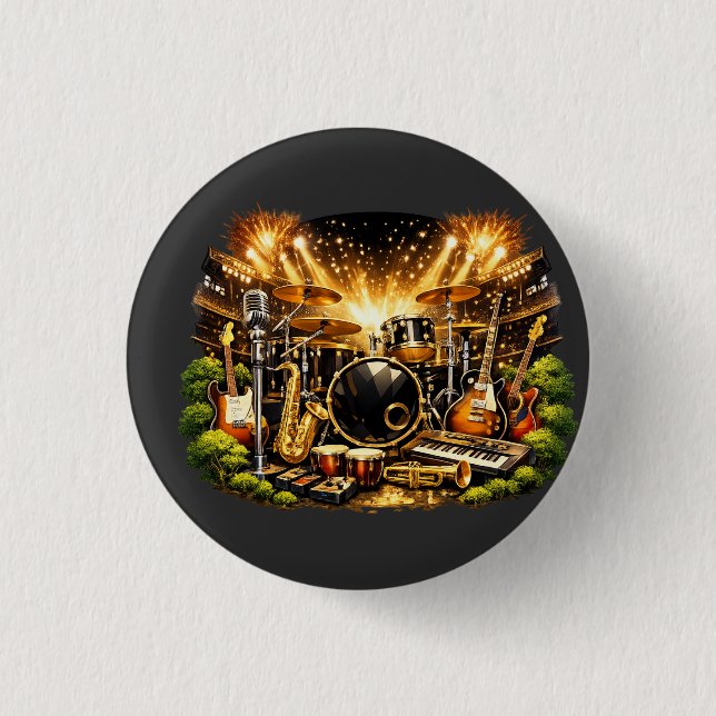 Badge Rond 2,50 Cm Musical Equipment (Devant)