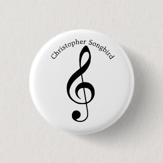 Badge Rond 2,50 Cm Musician Treble Clef 