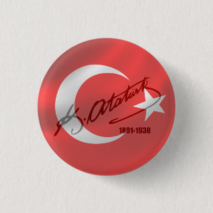 Badge Rond 2,50 Cm Mustafa Kemal Ataturk