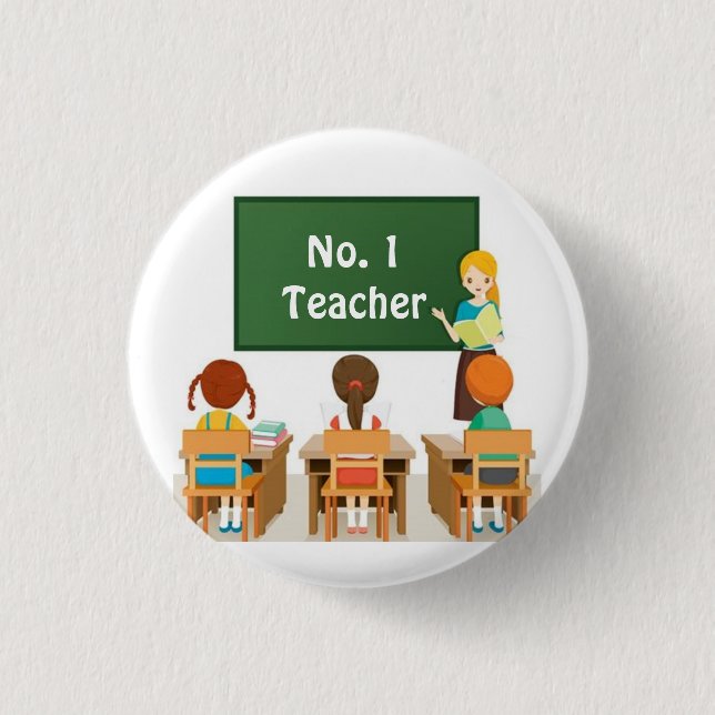 BADGE ROND 2,50 CM ** N° 1 PROFESSEUR** (Devant)