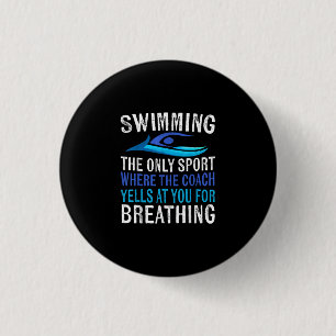 Badge Rond 2,50 Cm Nager Seulement Sport Où Entraîneur nager Cadeau