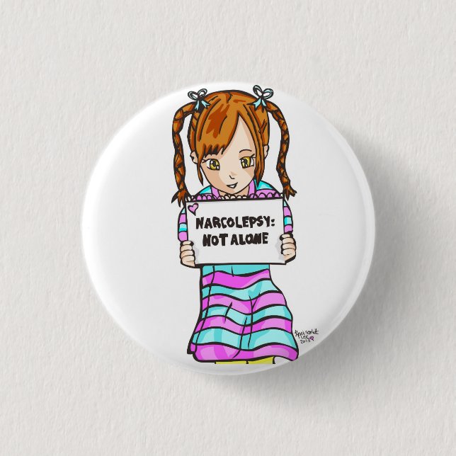 Badge Rond 2,50 Cm NARCOLEPSIE : PAS bouton d'amusement d'ALONE™ (Devant)