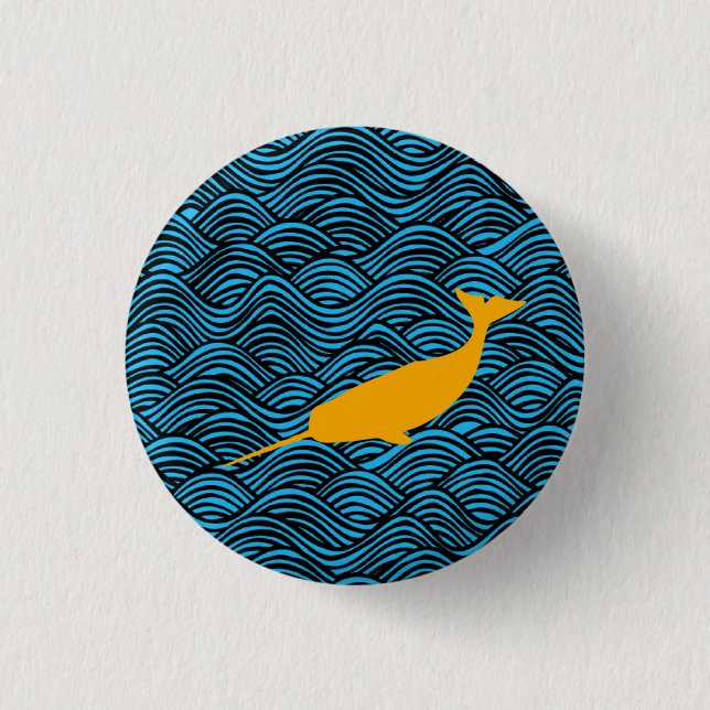 Badge Rond 2,50 Cm Narwhal 79 - Petit bouton (Devant)