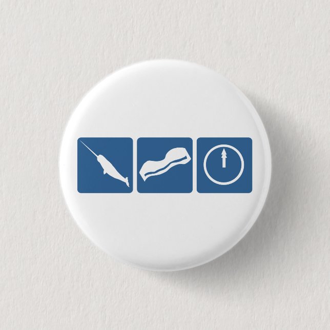 Badge Rond 2,50 Cm Narwhal - lard - minuit (Devant)