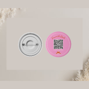 Badge Rond 2,50 Cm Nashville Bachelorette Party Pink Boot QR Code But
