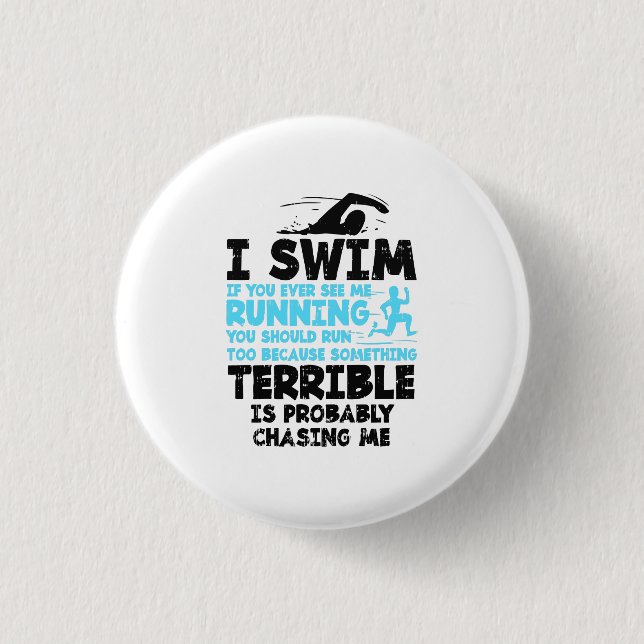 Badge Rond 2,50 Cm Natation - Je nage (Devant)