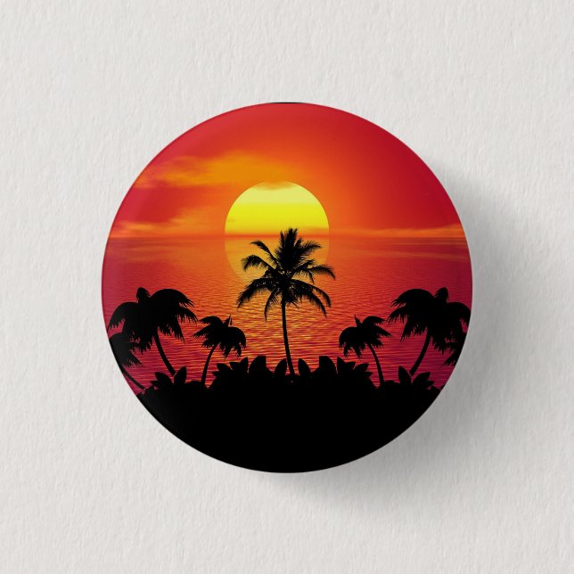 Badge Rond 2,50 Cm Nature Sunset Palm (Devant)