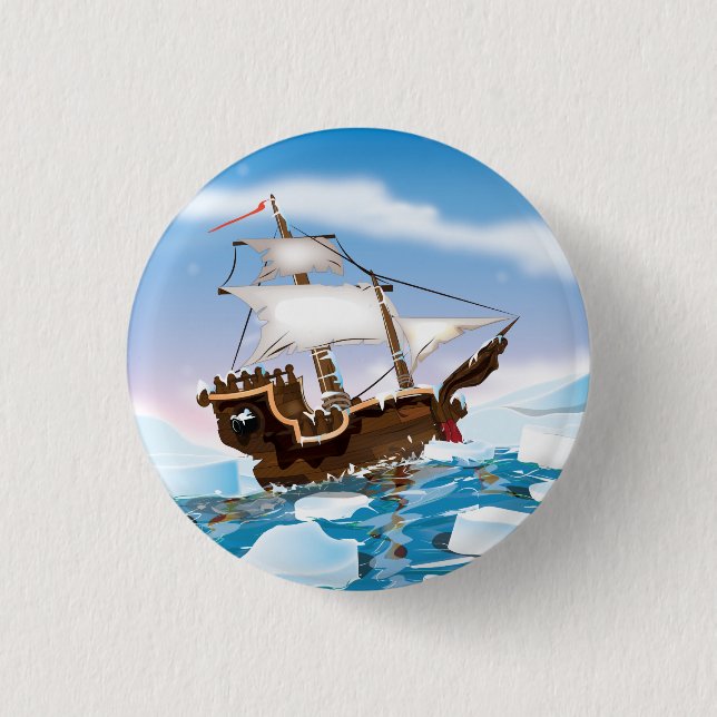 Badge Rond 2,50 Cm Navire de brise-glace (Devant)