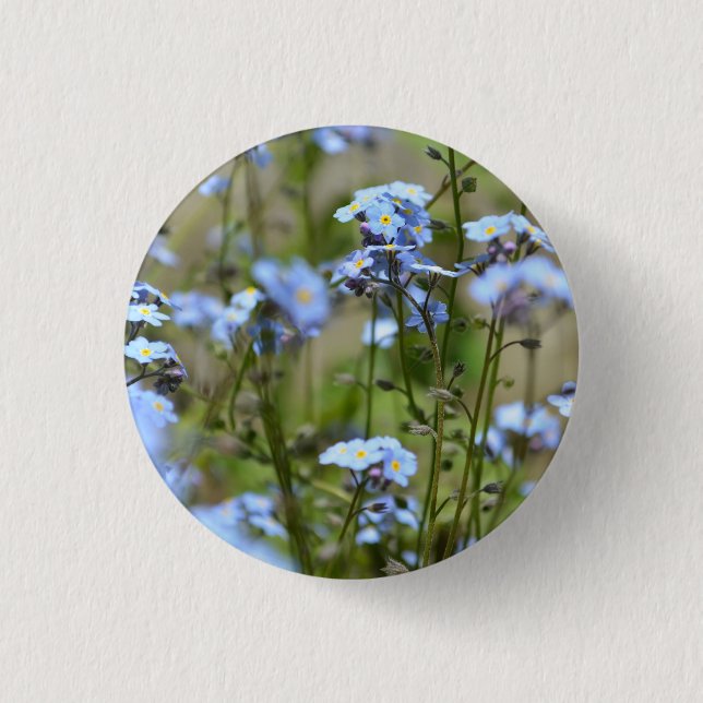 Badge Rond 2,50 Cm Ne m'oubliez pas bouton floral / insigne (Devant)