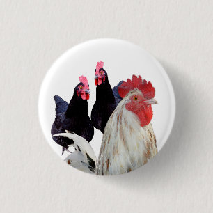 Badge Rond 2,50 Cm Né Pour Être Poulet, Insigne