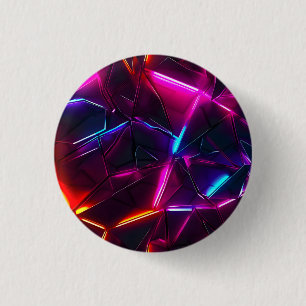 Badge Rond 2,50 Cm Néo géométrique abstrait futuriste cyberpunk