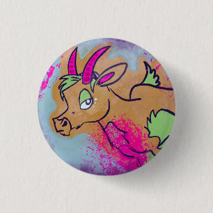 Badge Rond 2,50 Cm Neon Chèvre