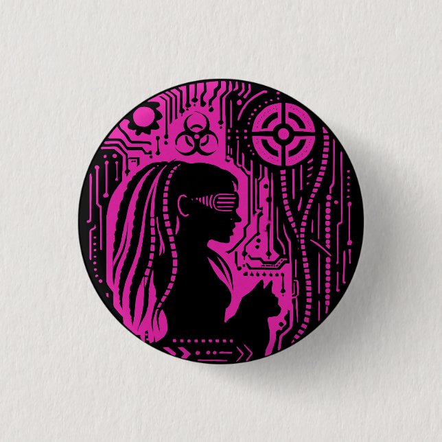 Badge Rond 2,50 Cm Neon Dread Protocol (Devant)