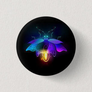 Badge Rond 2,50 Cm Neon Firefly sur noir
