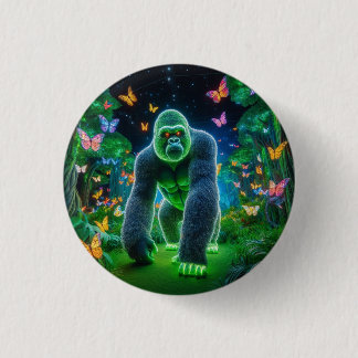 Badge Rond 2,50 Cm Neon Gorilla la nuit