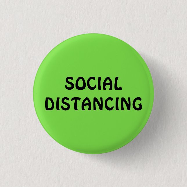Badge Rond 2,50 Cm Neon Green Distances sociales (Devant)