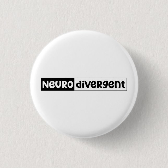 Badge Rond 2,50 Cm Neurodivergent | Sensibilisation à la diversité ne (Devant)