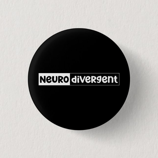Badge Rond 2,50 Cm Neurodivergent | Sensibilisation à la diversité ne (Devant)