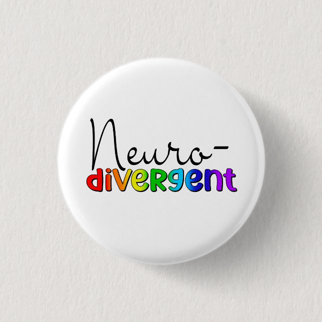 Badge Rond 2,50 Cm Neurodivergent | Sensibilisation à la neurodiversi (Devant)