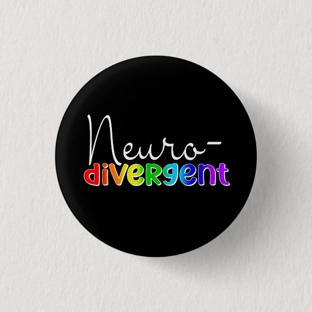 Badge Rond 2,50 Cm Neurodivergent | Sensibilisation à la neurodiversi (Devant)
