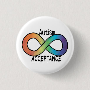 Badge Rond 2,50 Cm Neurodiversité Acceptation de l'autisme Arc-en-cie