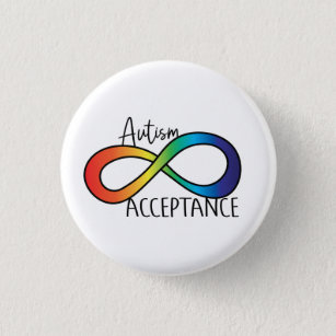 Badge Rond 2,50 Cm Neurodiversité Acceptation de l'autisme Arc-en-cie